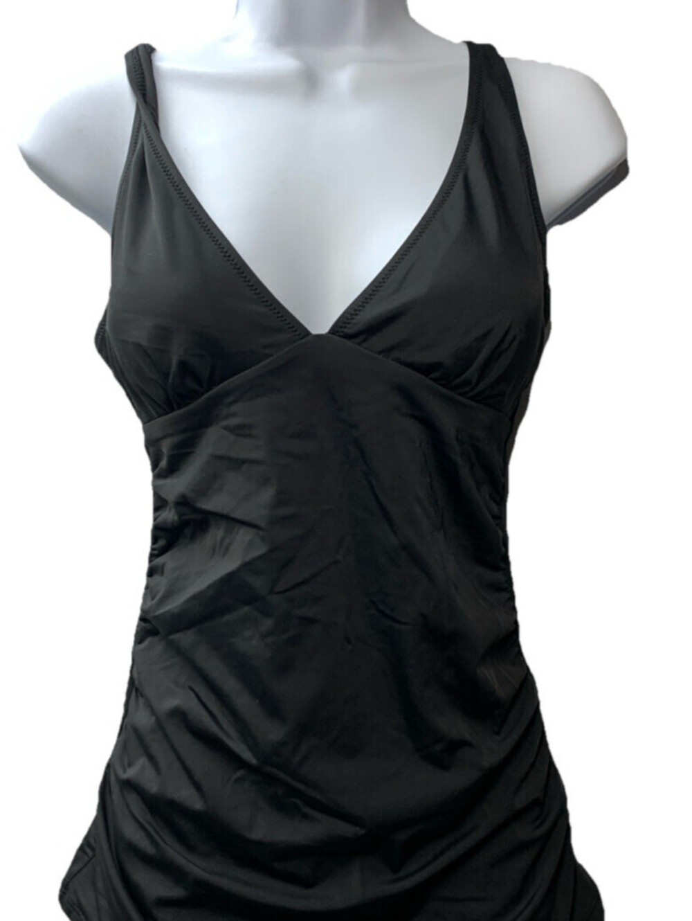Amazon Essentials Tankini Swim Top Swimsuit Swimwear Costume Size S Black UPF50+
